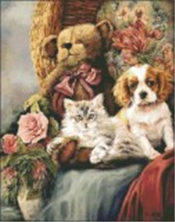 DMC十字绣正品专卖-套件-油画版猫与狗-DW416